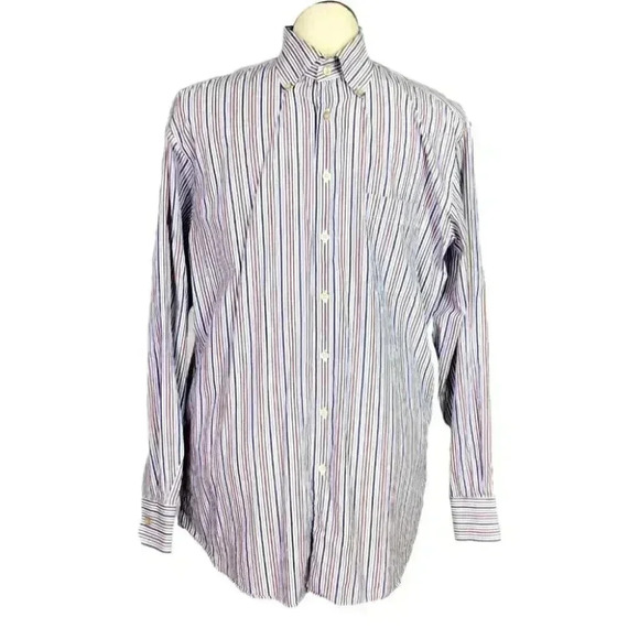 Scott Barber L Striped Shirt Regular Pocket Multi - Picture 1 of 8